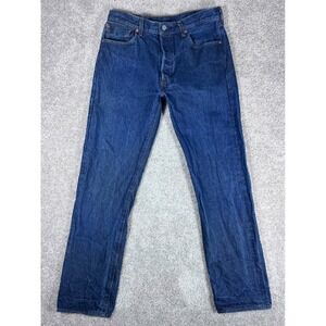 Levi Strauss 501 Mens W35 L36(33x34Measured) Button Fly Straight Leg Denim Jeans